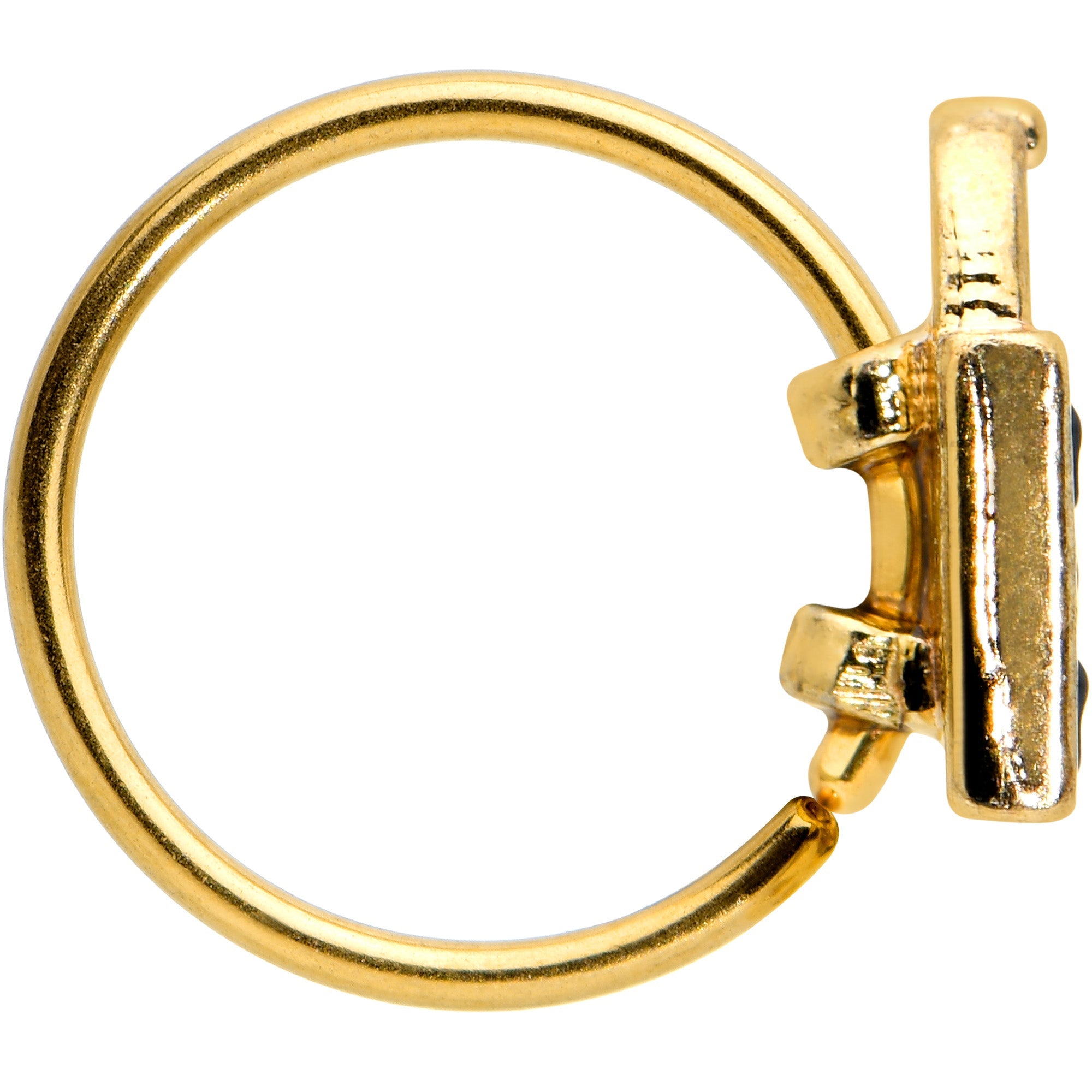 BodyCandy 20G 5/16 Gold Tone Trick or Treat Bag Halloween Nose Hoop — lifestyle context