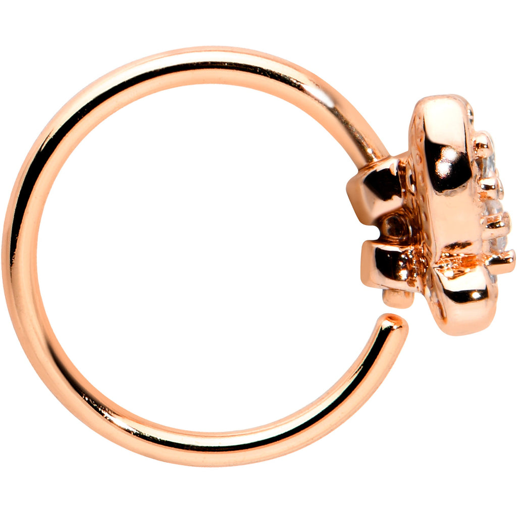 BodyCandy 20G 5/16 Clear Gem Rose Gold Tone Airy Butterfly Nose Hoop — lifestyle context