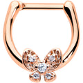 BodyCandy 16G 5/16 Clear Gem Rose Gold Tone Beauty Butterfly Cartilage Clicker — main product shot