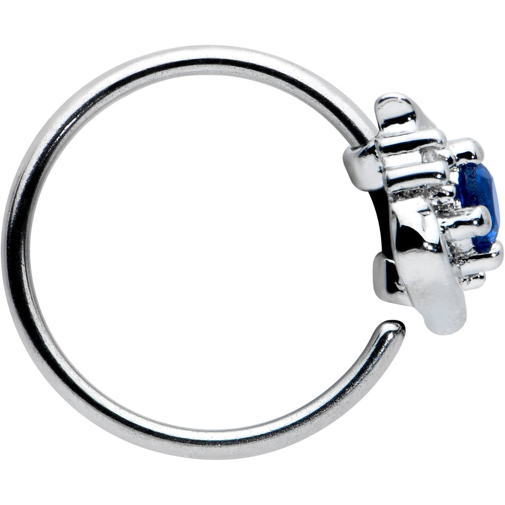 BodyCandy 20G 5/16 Clear Blue Gem Oval Swirl Nose Hoop — lifestyle context