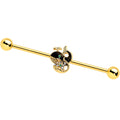 BodyCandy 14G Clear Gem Gold Tone Mom Baby Whale Industrial Barbell 38mm — main product shot