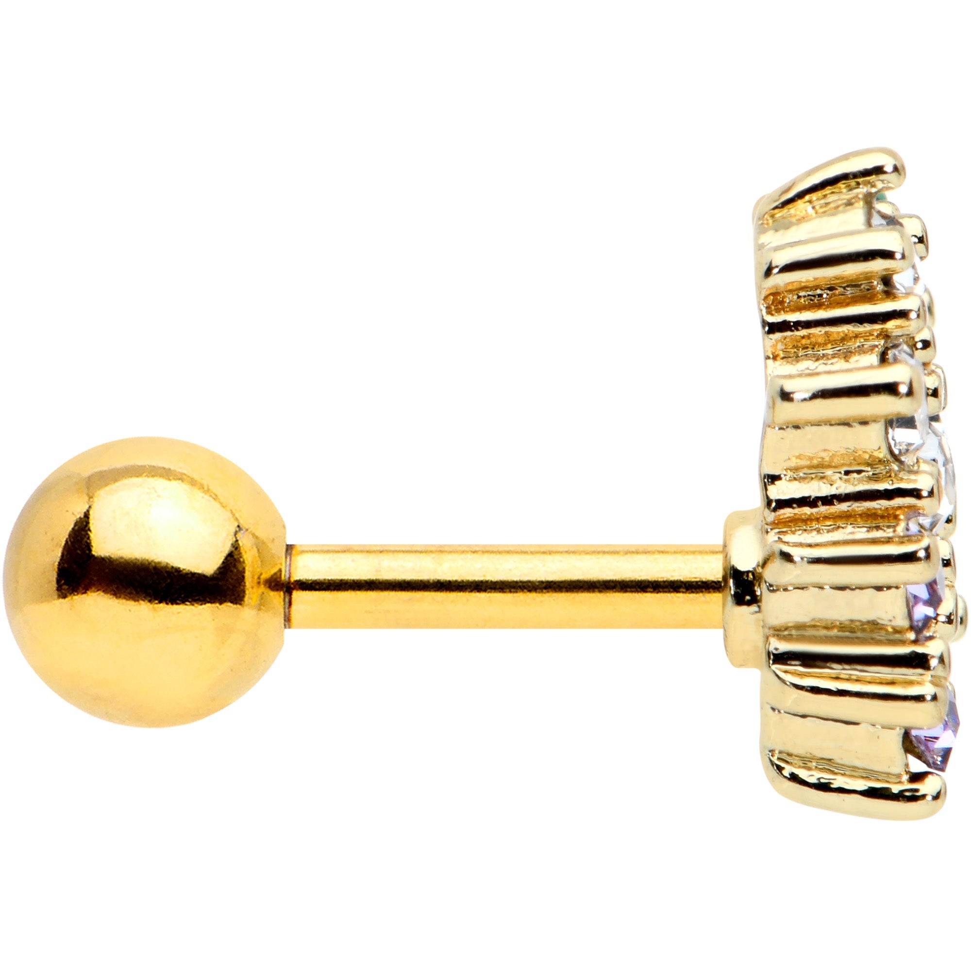 BodyCandy 16G 1/4 Clear CZ Gem Gold Tone Bunch Grapes Cartilage Tragus — lifestyle context