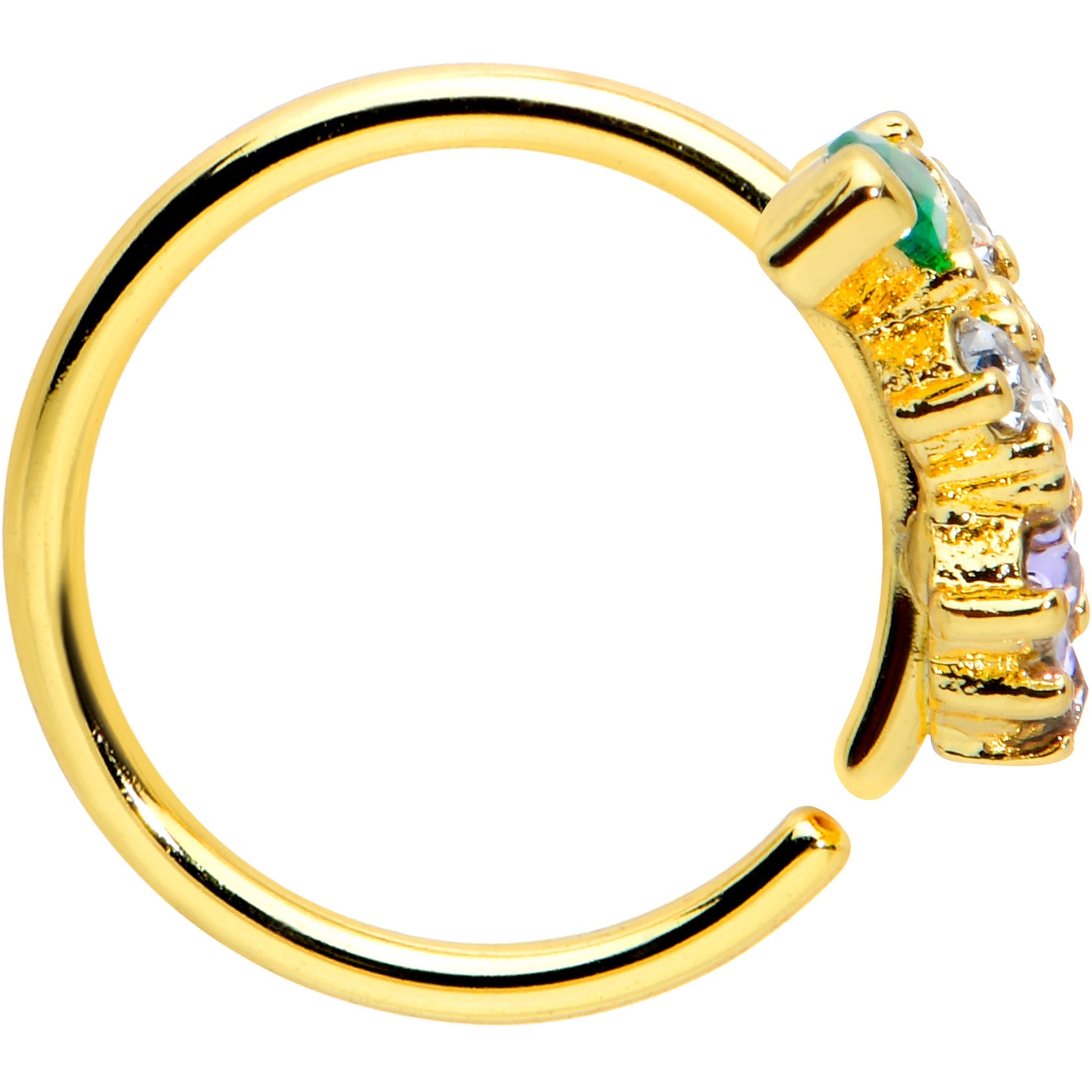 BodyCandy 20G 5/16 Clear Cz Gem Gold Tone Bunch Grapes Nose Hoop — lifestyle context