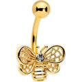 BodyCandy Clear Gem Gold Tone Beauty Bee Belly Ring — main product shot