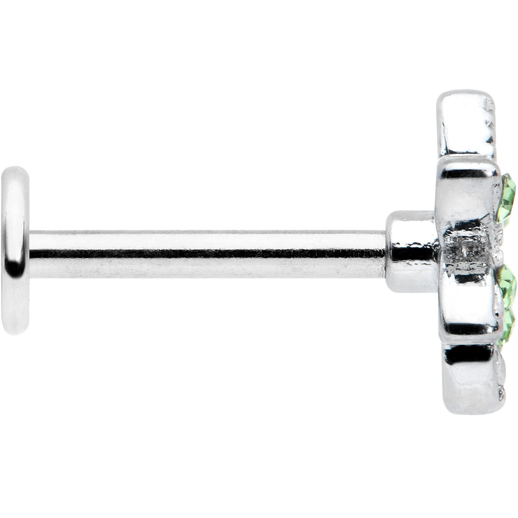 BodyCandy 16G 5/16 Green Gem Textured Pot Leaf Labret Monroe Tragus — lifestyle context