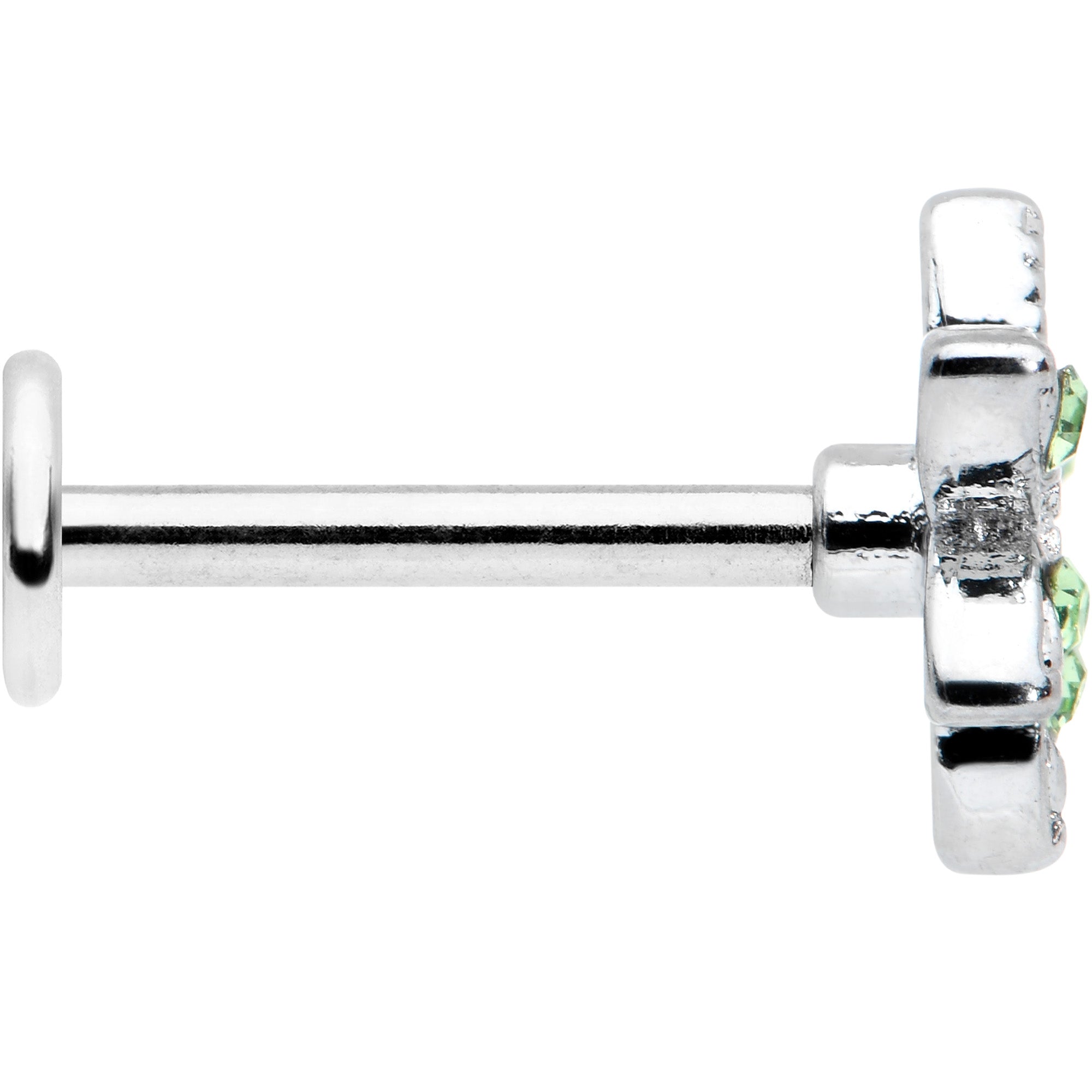 BodyCandy 16G 5/16 Green Gem Textured Pot Leaf Labret Monroe Tragus — lifestyle context