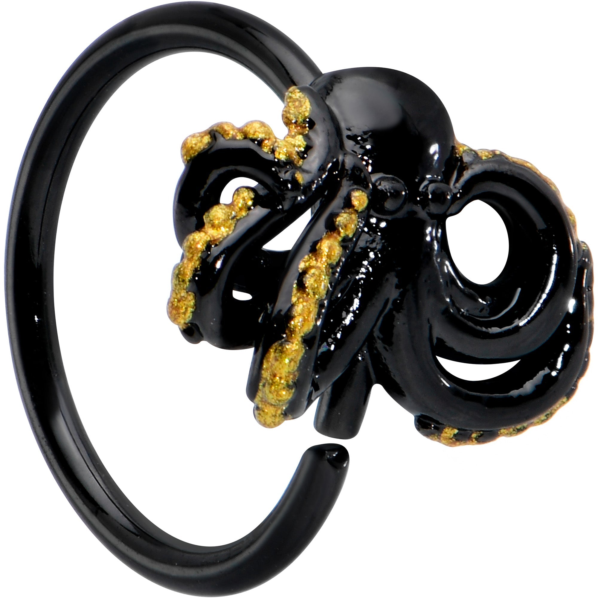 BodyCandy 20G 5/16 Black Understated Octopus Cartilage Closure Ring — main product shot