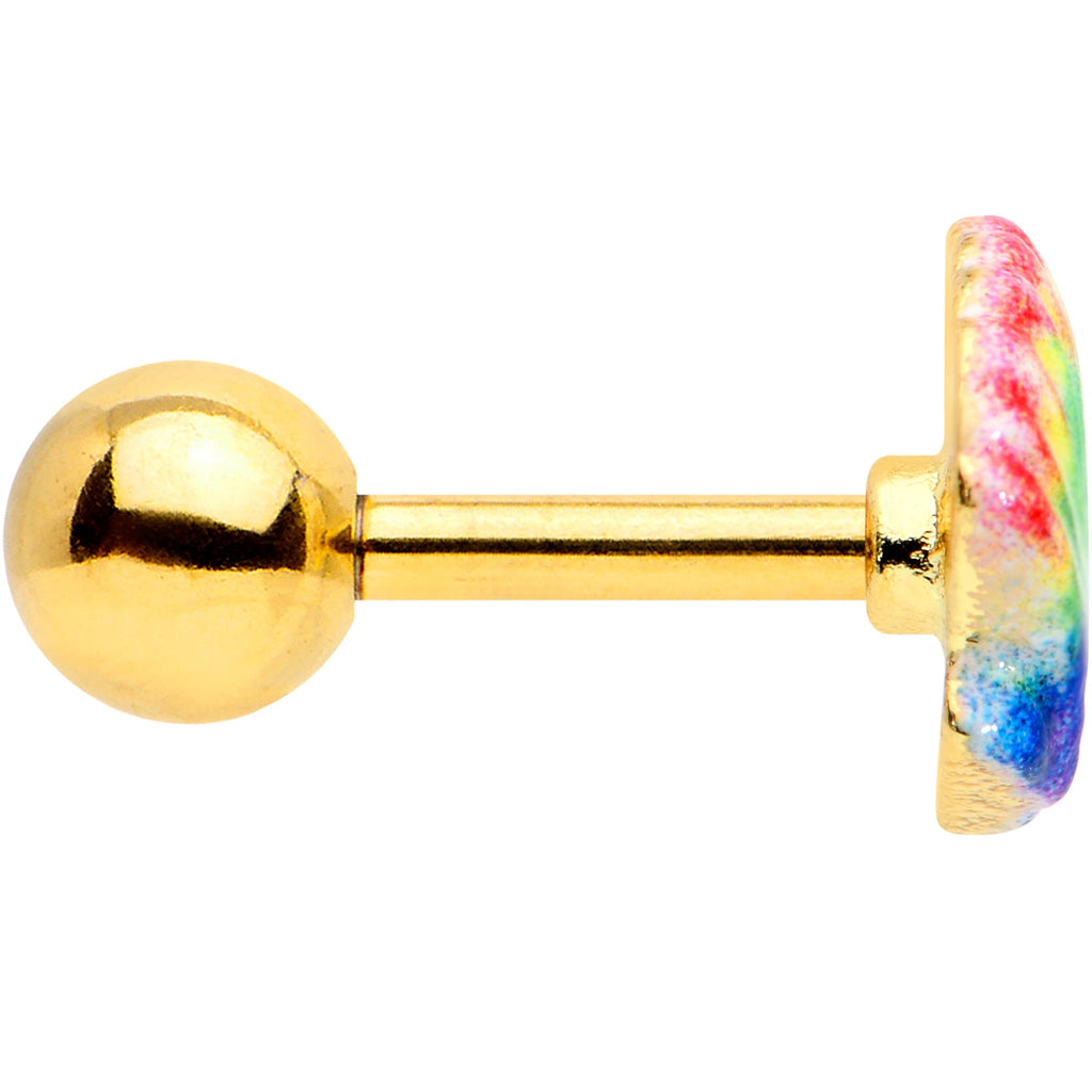 BodyCandy 16G 1/4 Gold Tone Rainbow Scallop Shell Cartilage Tragus Earring — lifestyle context