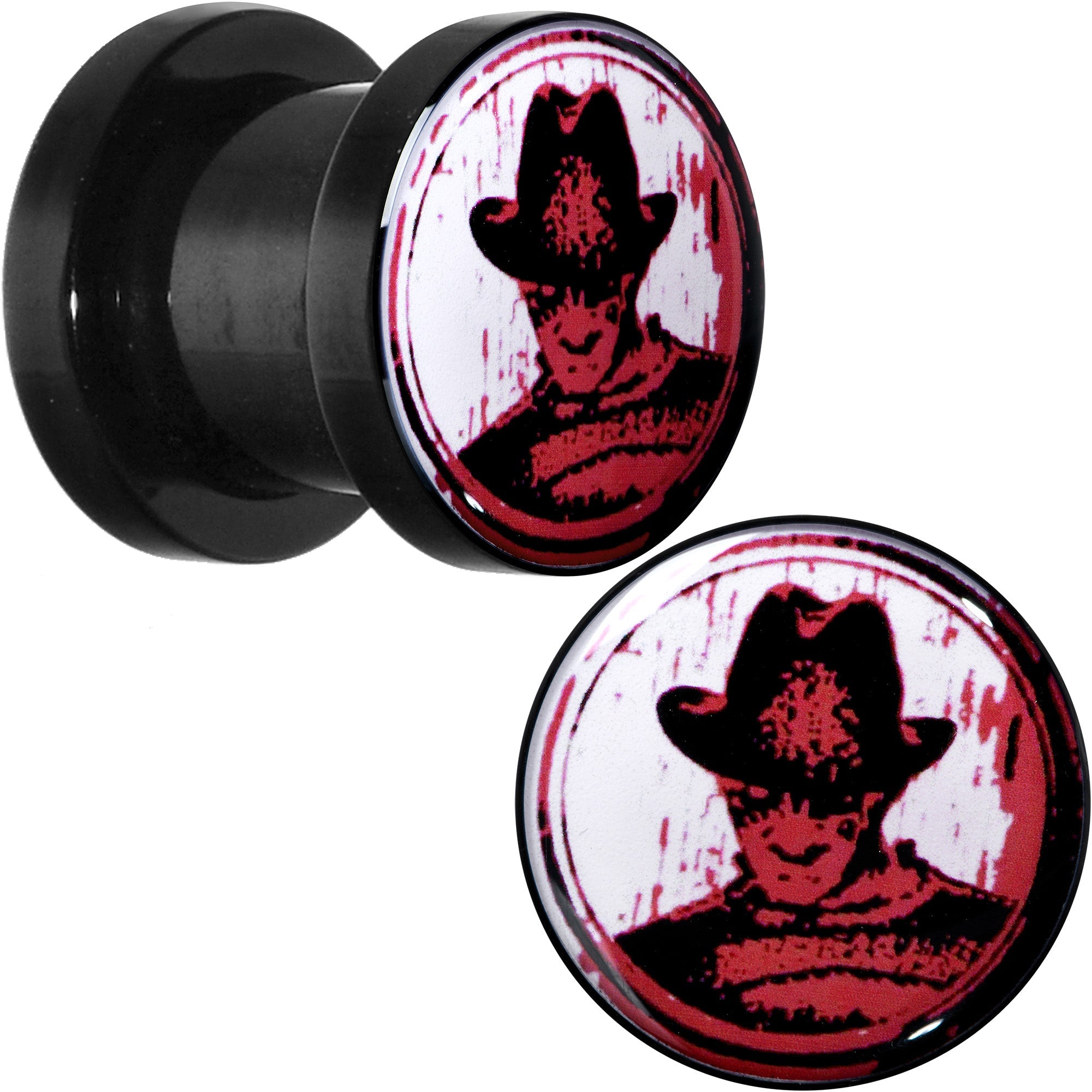 BodyCandy Licensed Nightmare on Elm Street Black Freddy Screw Fit Plug Set — in-use photo