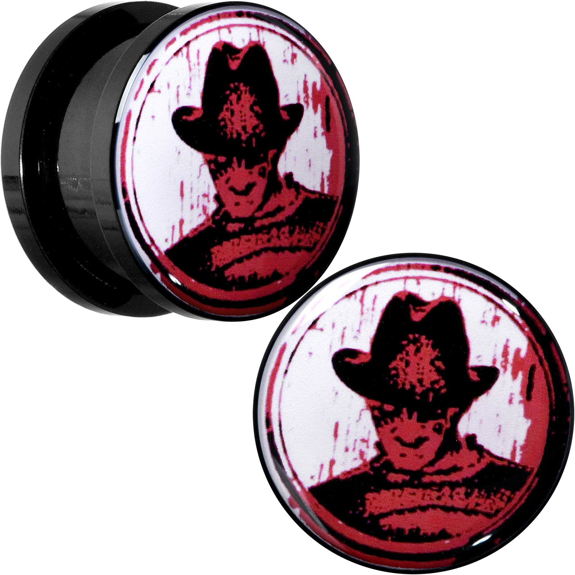 BodyCandy Licensed Nightmare on Elm Street Black Freddy Screw Fit Plug Set — fabric or material detail