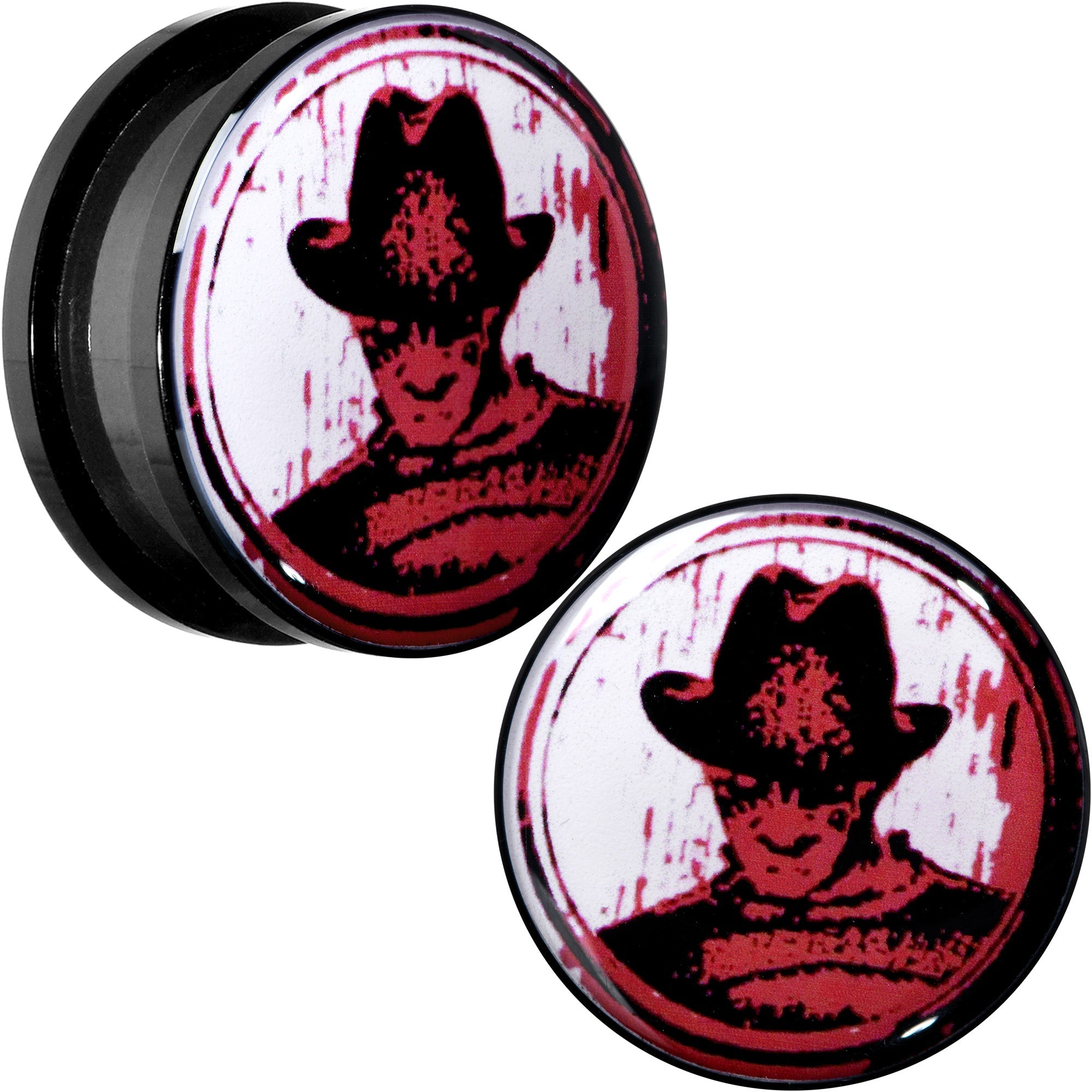 BodyCandy Licensed Nightmare on Elm Street Black Freddy Screw Fit Plug Set — detail close-up