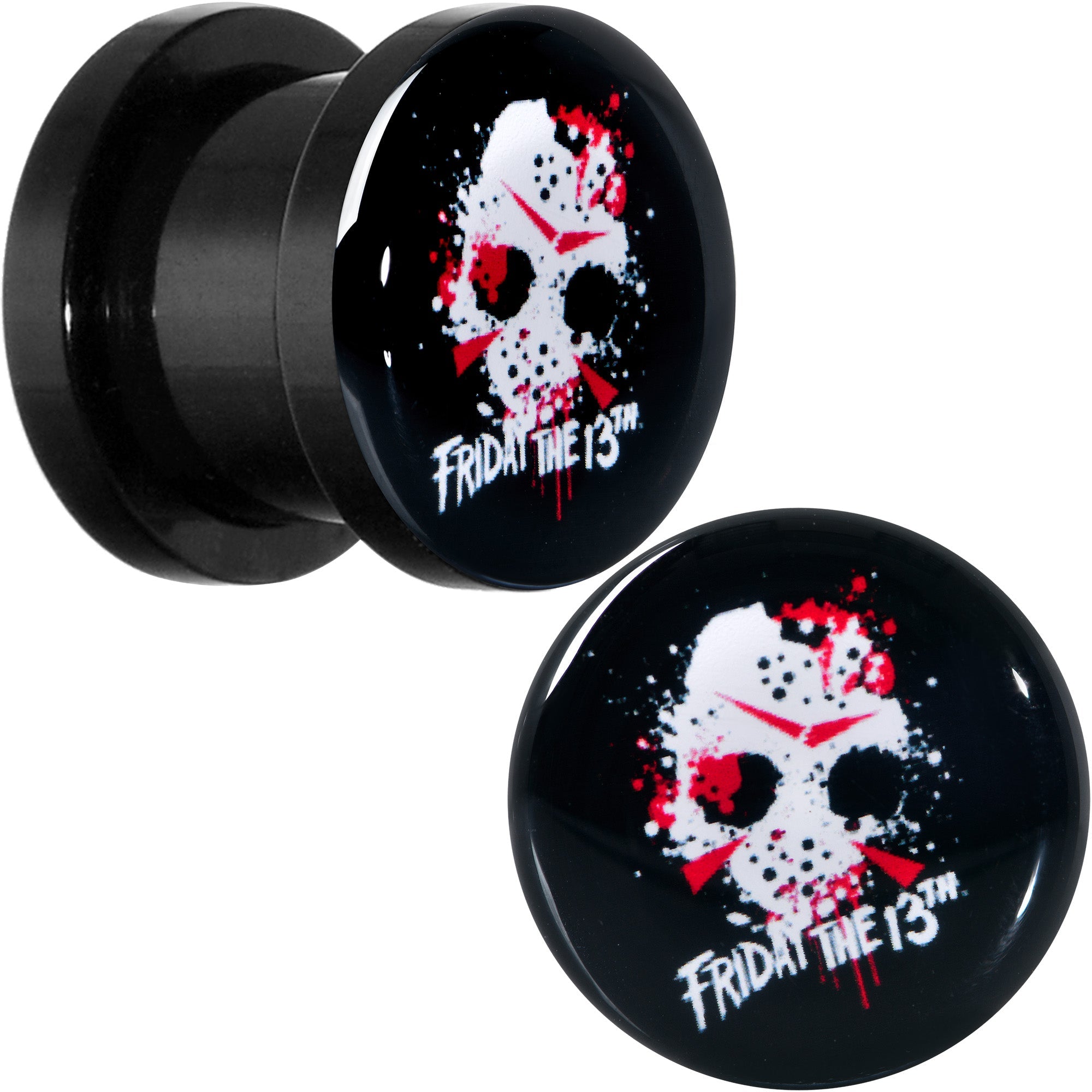 BodyCandy Licensed Friday the 13th Black Jason Mask Screw Fit Plug Set — size reference