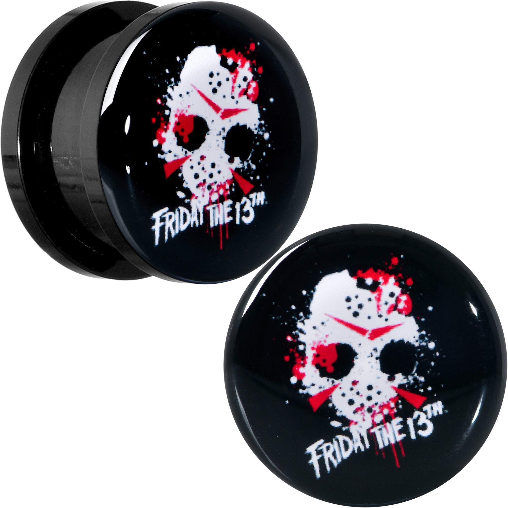 BodyCandy Licensed Friday the 13th Black Jason Mask Screw Fit Plug Set — fabric or material detail