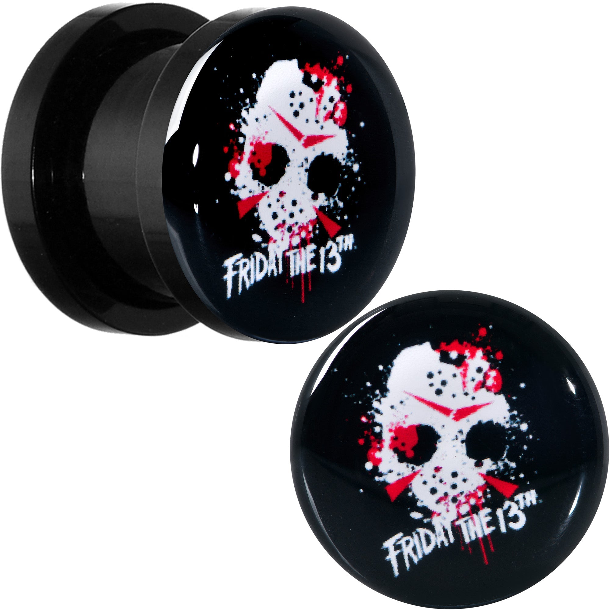 BodyCandy Licensed Friday the 13th Black Jason Mask Screw Fit Plug Set — color detail