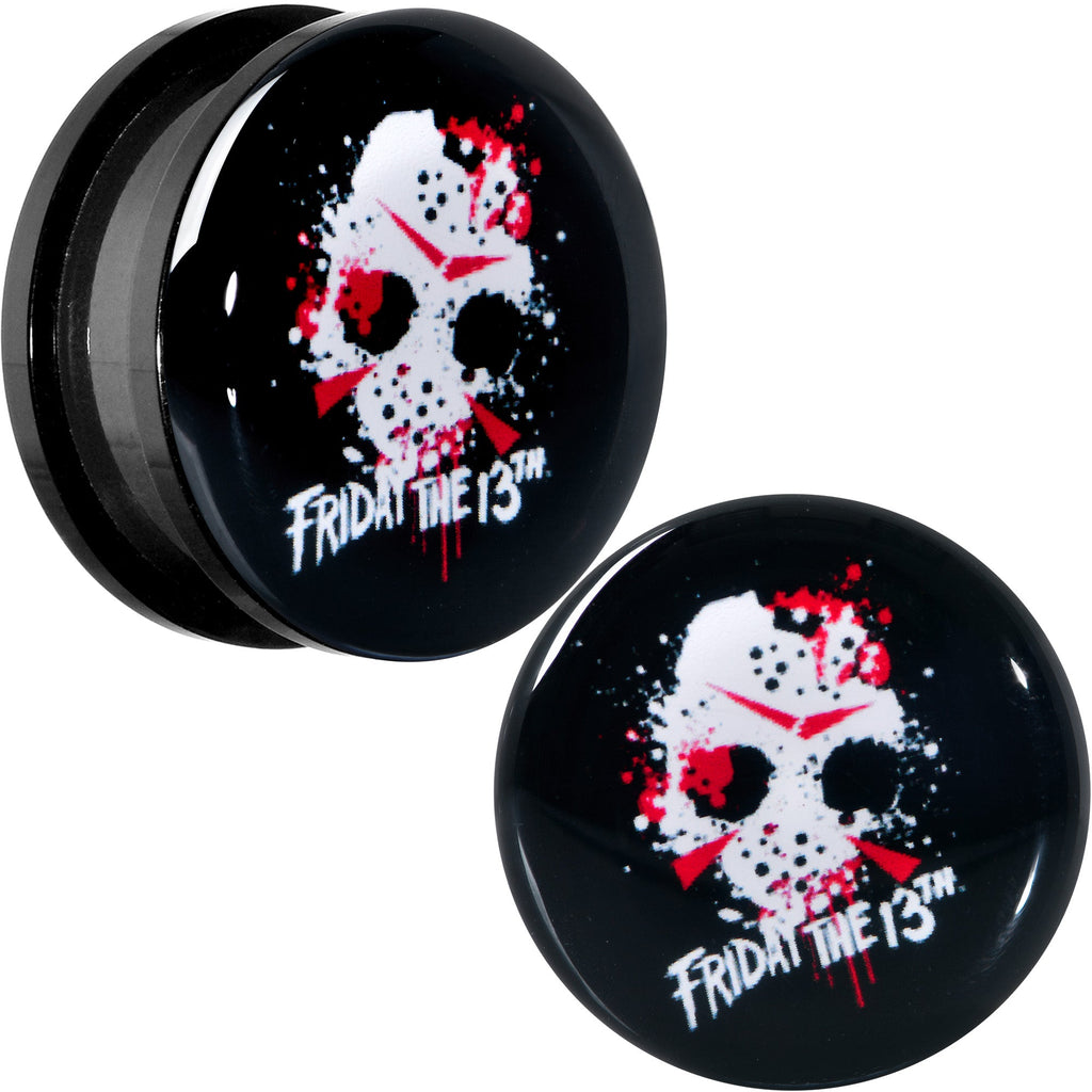 BodyCandy Licensed Friday the 13th Black Jason Mask Screw Fit Plug Set — detail close-up