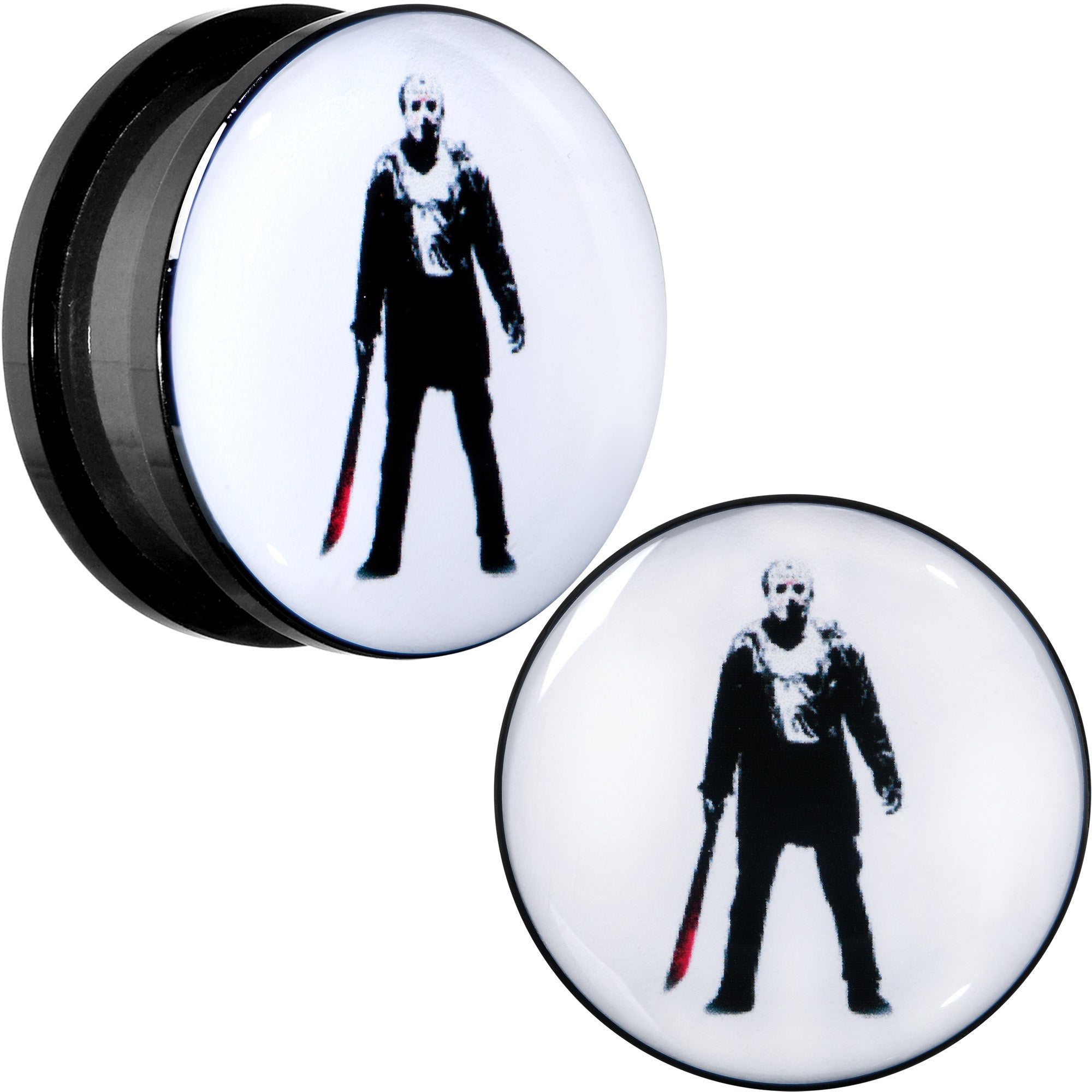 BodyCandy Licensed Friday the 13th Black Jason Voorhees Screw Fit Plug Set — feature highlight