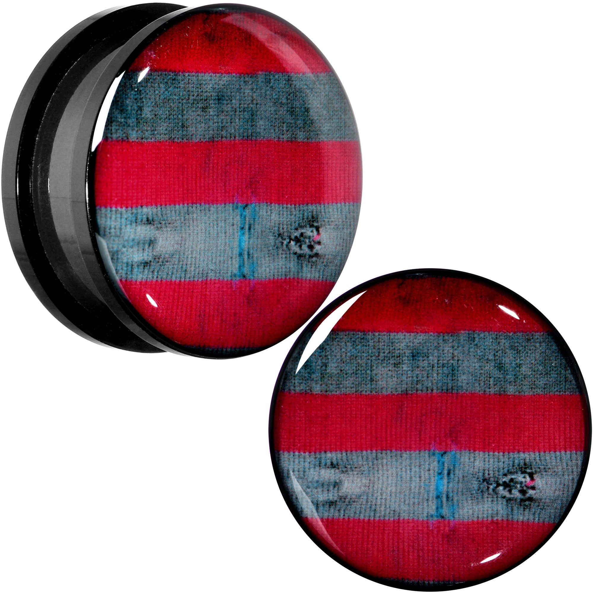 BodyCandy Licensed Nightmare on Elm Street Freddy Stripes Screw Fit Plug Set — fabric or material detail