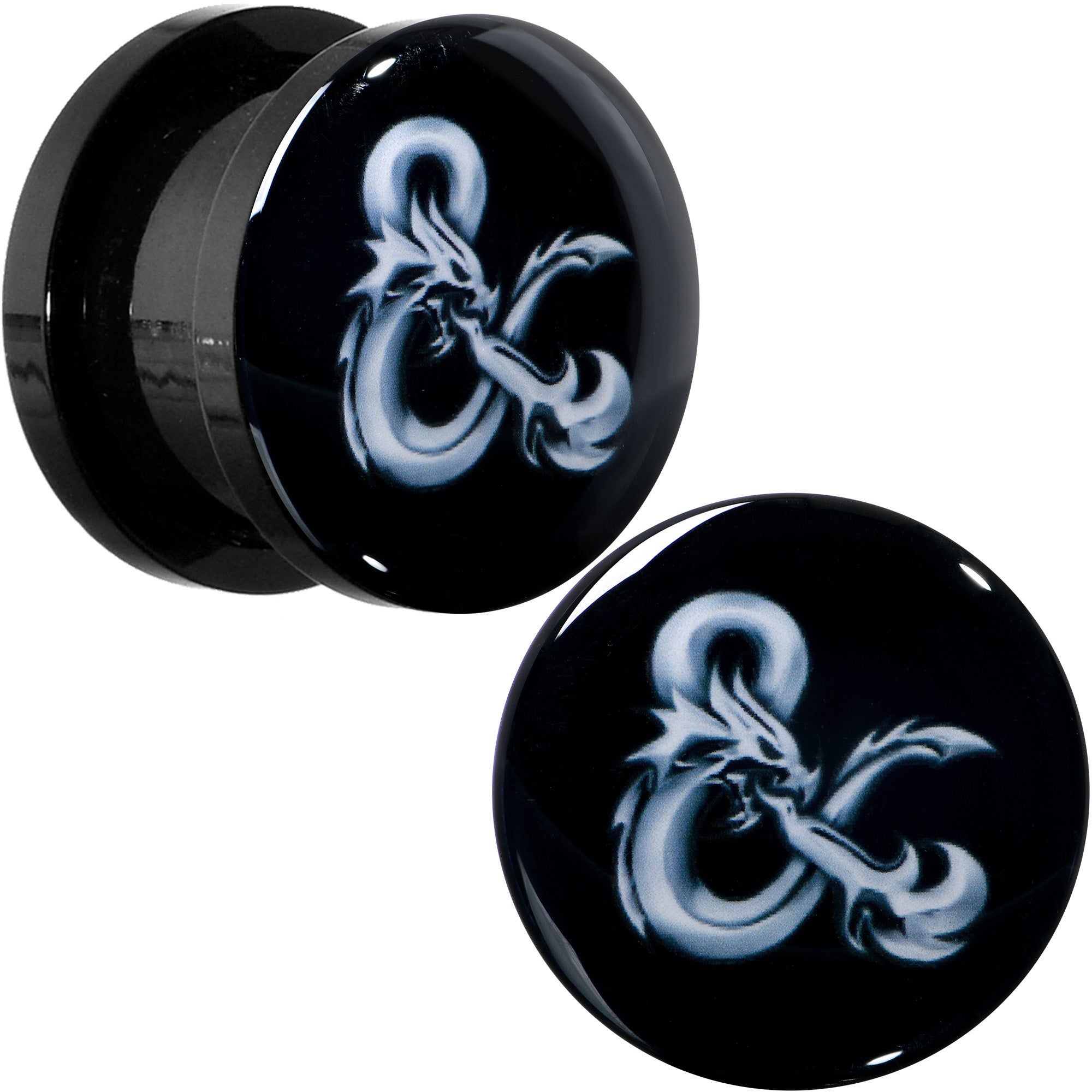 BodyCandy Licensed Dungeons & Dragons Ampersand Black Screw Fit Plug Set — color detail