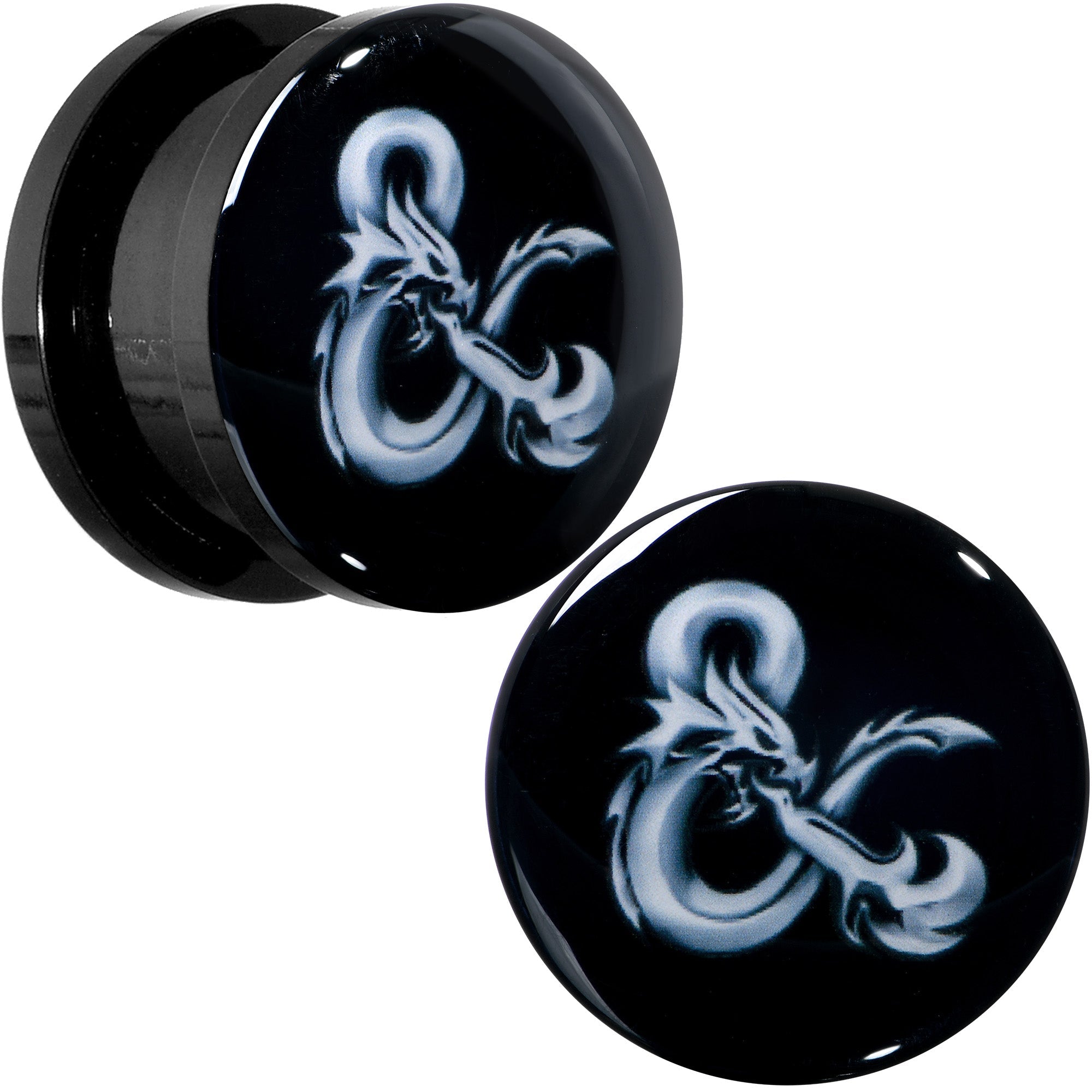 BodyCandy Licensed Dungeons & Dragons Ampersand Black Screw Fit Plug Set — comparison shot