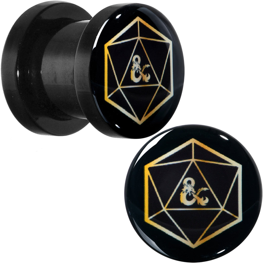 BodyCandy Licensed Dungeons & Dragons D20 Dice Black Screw Fit Plug Set — alternative angle