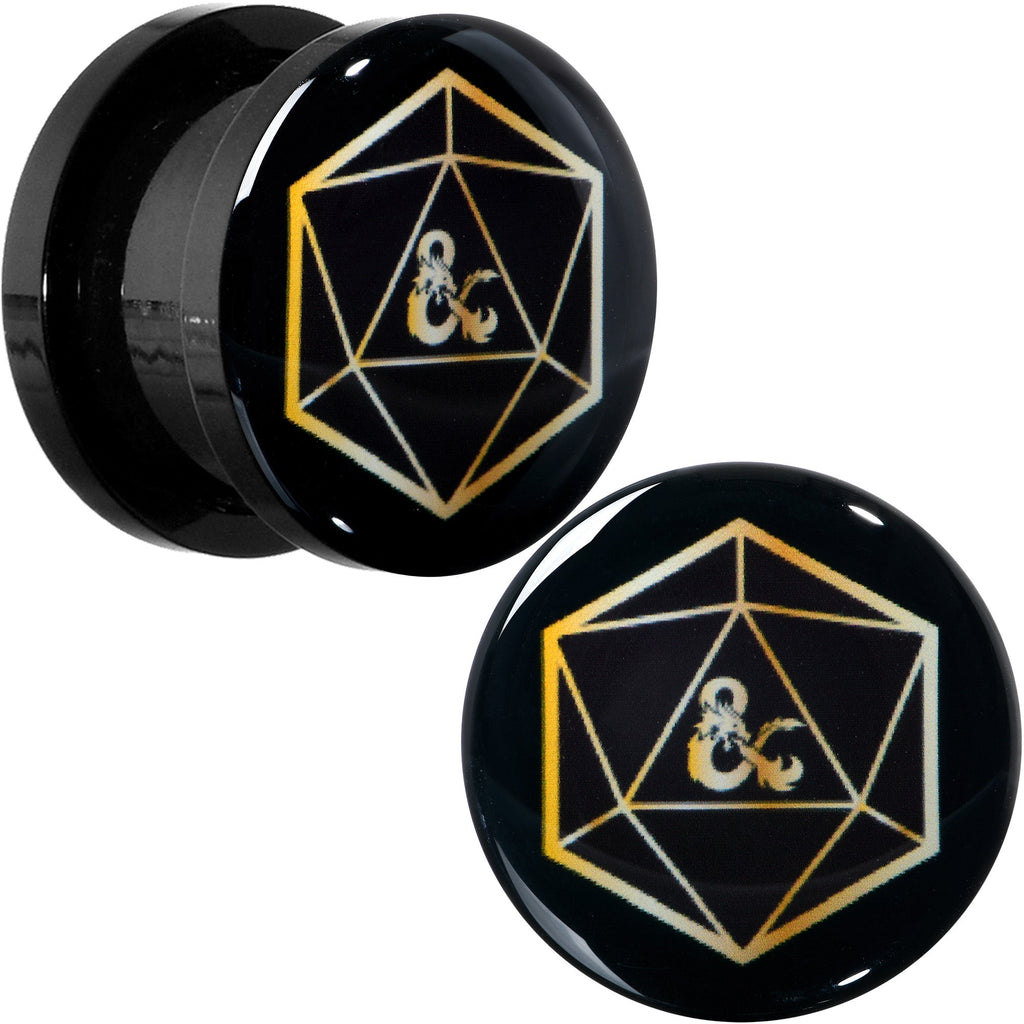 BodyCandy Licensed Dungeons & Dragons D20 Dice Black Screw Fit Plug Set — color detail