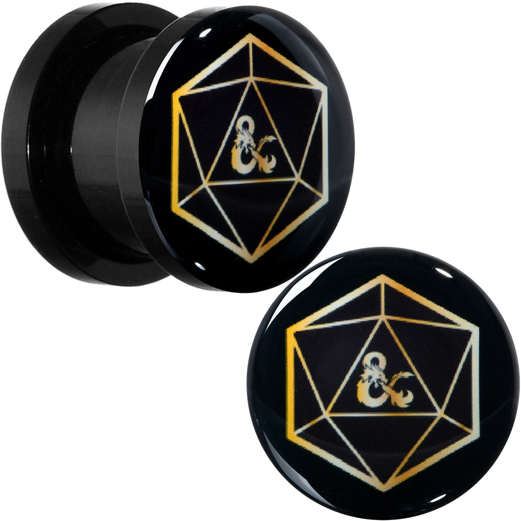 BodyCandy Licensed Dungeons & Dragons D20 Dice Black Screw Fit Plug Set — size reference