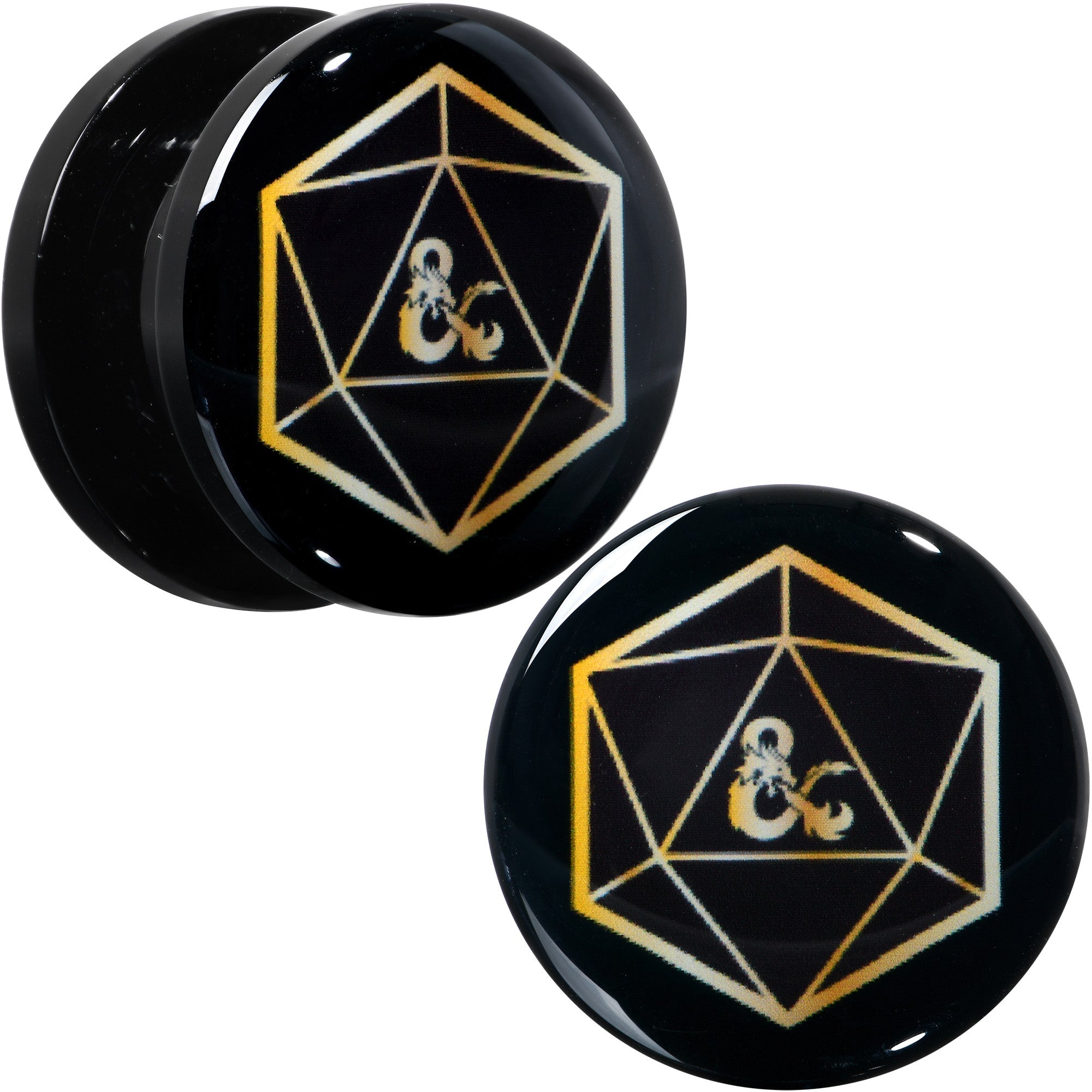 BodyCandy Licensed Dungeons & Dragons D20 Dice Black Screw Fit Plug Set — packaging