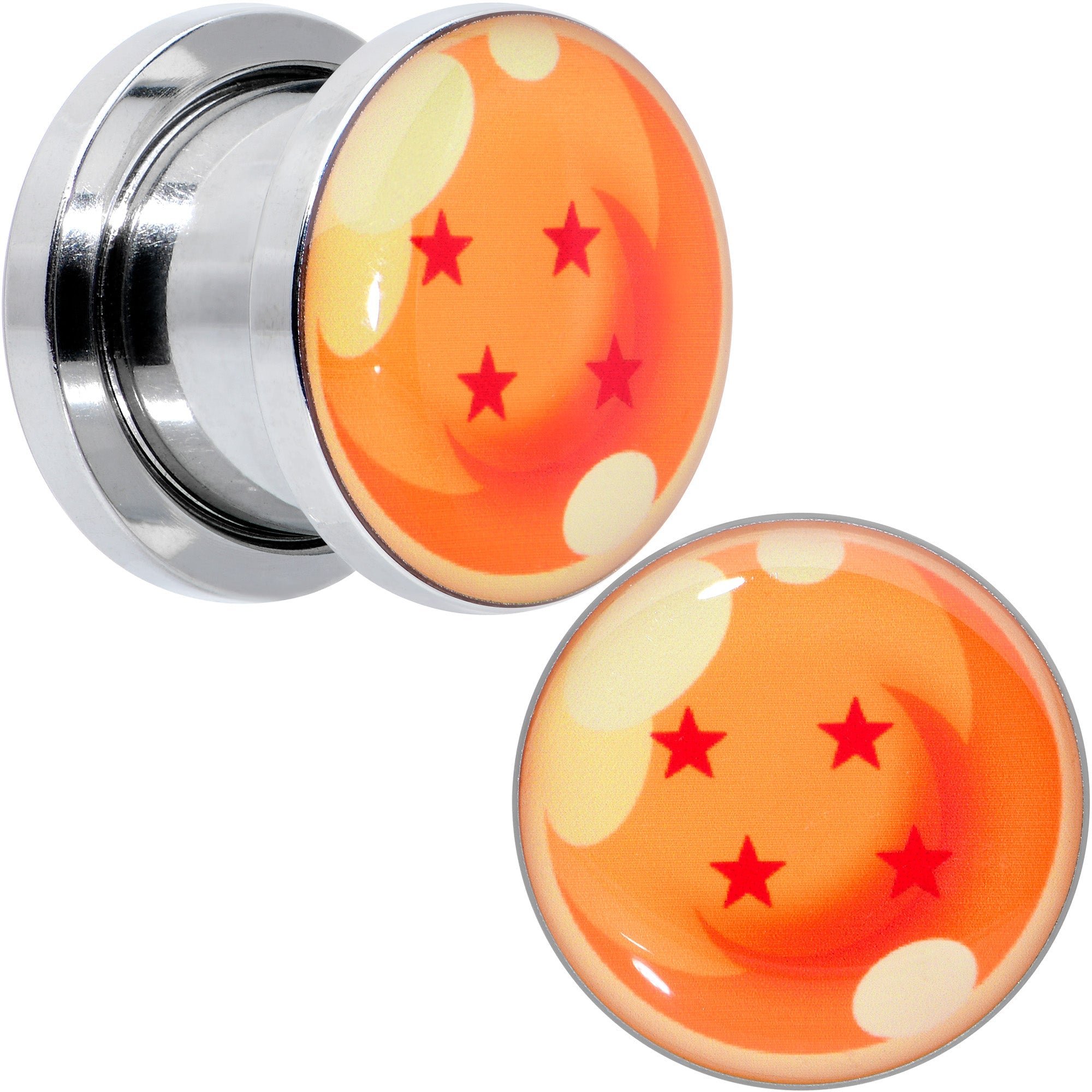 BodyCandy Licensed Dragonball Z Orange 4 Starball Screw Fit Plug Set — color detail