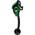 BodyCandy 16G 5/16 Black Striking Peacock Feather Curved Eyebrow Ring — main product shot