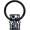 BodyCandy 16G 3/8 Purple Gem Black Gothic Hourglass Hinged Segment Ring — main product shot