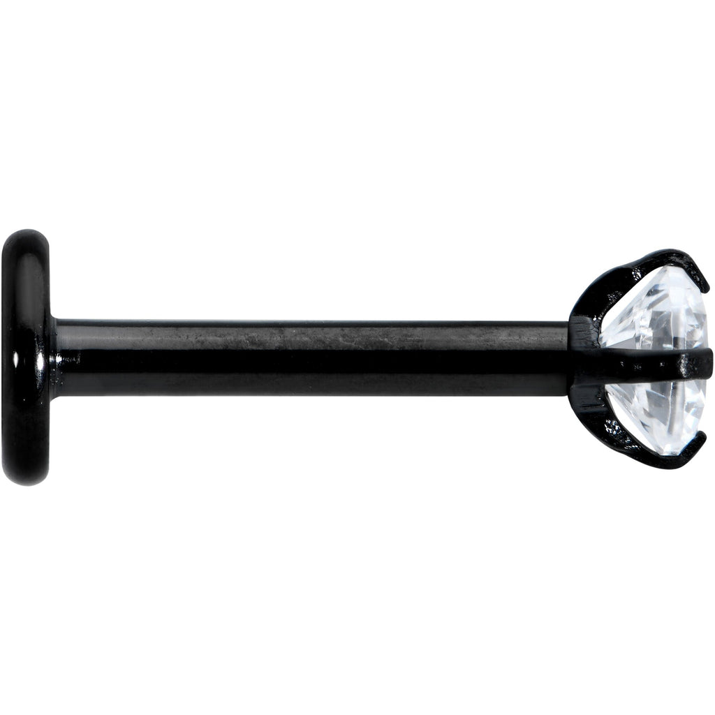 BodyCandy 16G 5/16 Clear Gem Black Round End Internally Threaded Labret Tragus — lifestyle context