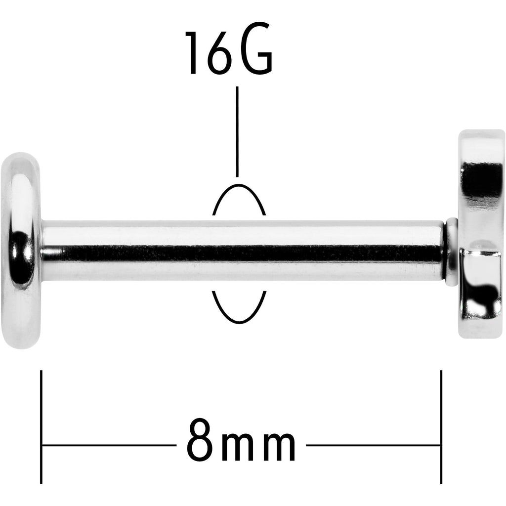 BodyCandy 16G 5/16 Simple Butterfly Internally Threaded Labret Monroe Tragus — alternative angle