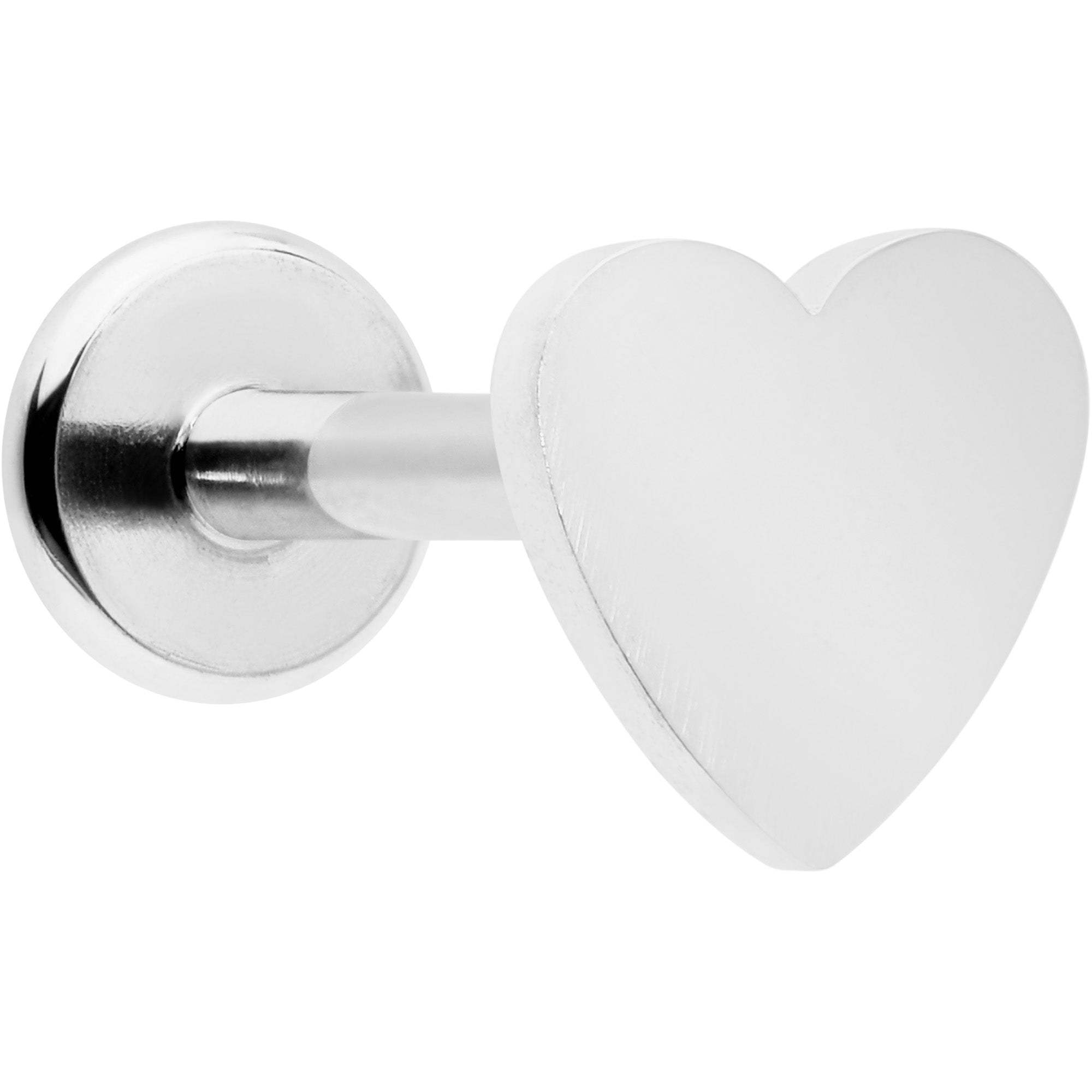 BodyCandy 16G 5/16 Simple Heart Internally Threaded Labret Monroe Tragus — main product shot
