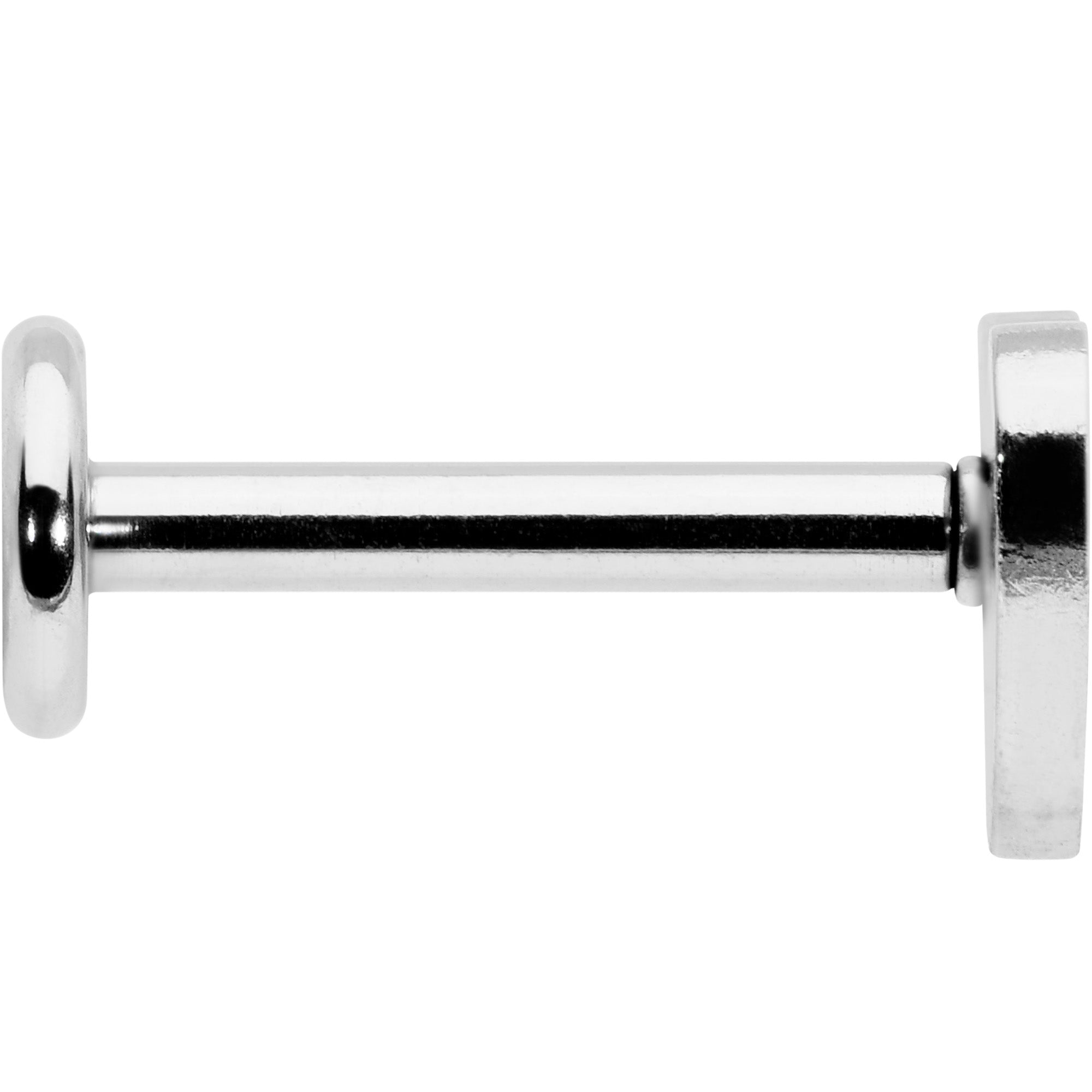 BodyCandy 16G 5/16 Simple Heart Internally Threaded Labret Monroe Tragus — side view