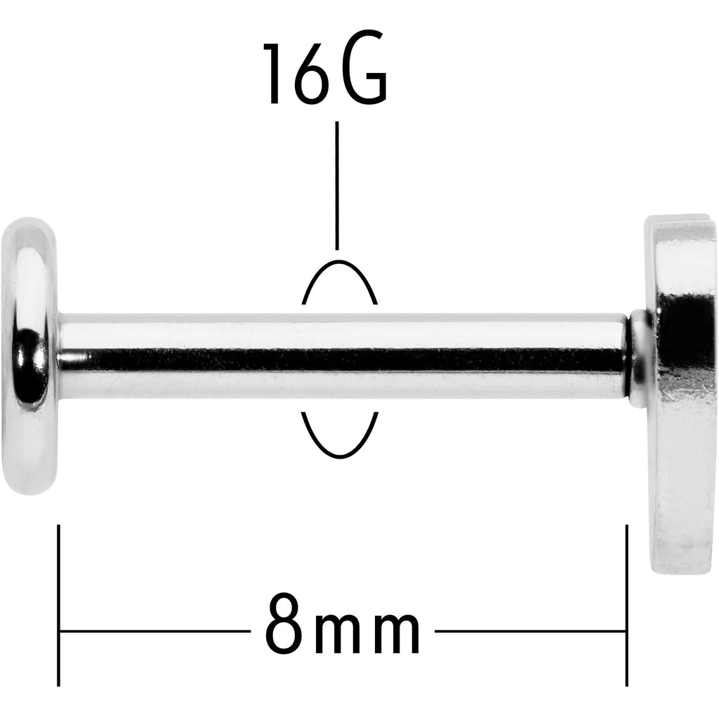 BodyCandy 16G 5/16 Simple Heart Internally Threaded Labret Monroe Tragus — alternative angle