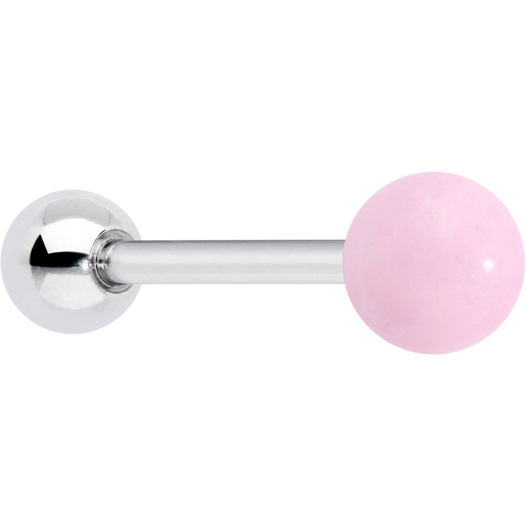 BodyCandy Pink Rose Quartz End Barbell Tongue Ring — main product shot