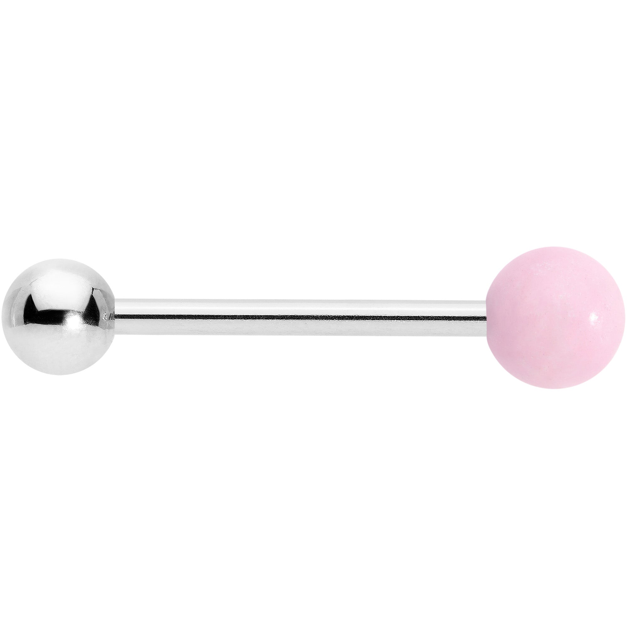 BodyCandy Pink Rose Quartz End Barbell Tongue Ring — lifestyle context