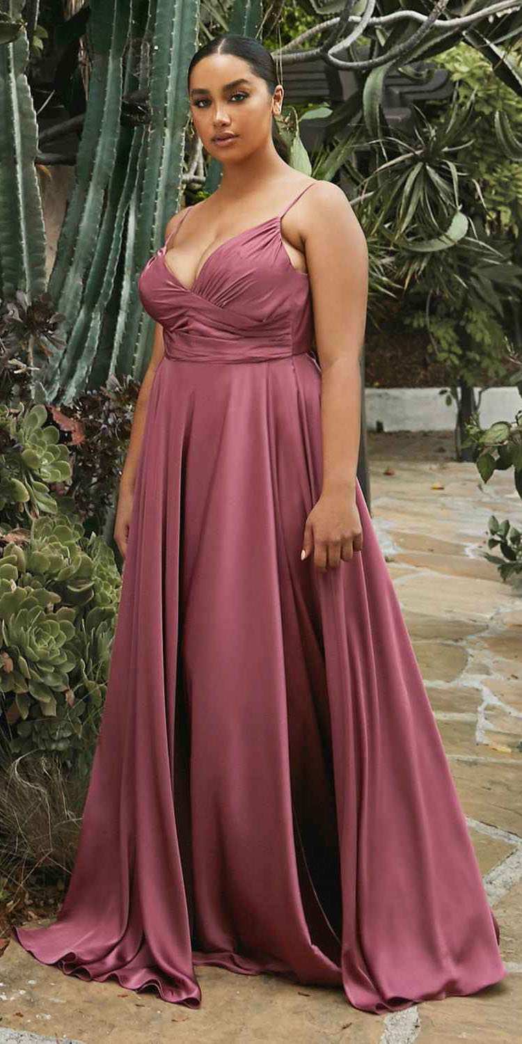 Cinderella Divine 7485C Sweetheart Neckline Soft Satin A-Line Formal Dress