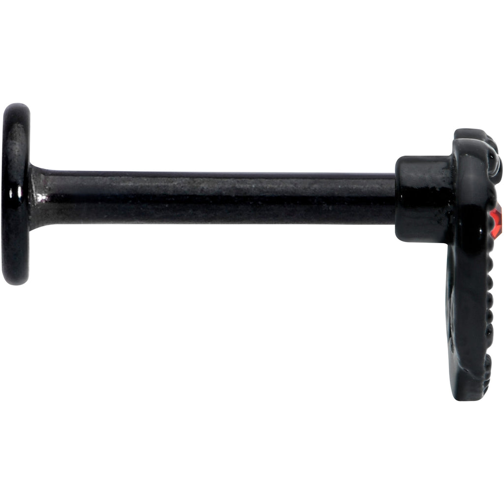 BodyCandy 16G 5/16 Red Gem Black Steampunk Skull Labret Monroe Tragus — lifestyle context