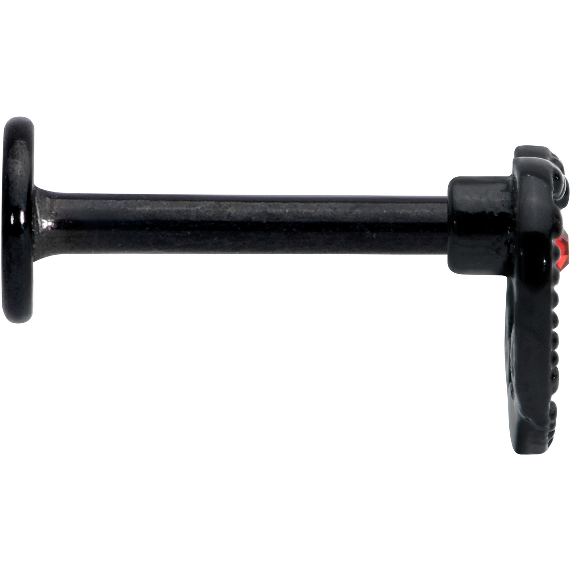 BodyCandy 16G 5/16 Red Gem Black Steampunk Skull Labret Monroe Tragus — lifestyle context