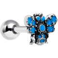BodyCandy 16G 1/4 Textured Blue Butterfly Cartilage Tragus Earring — main product shot