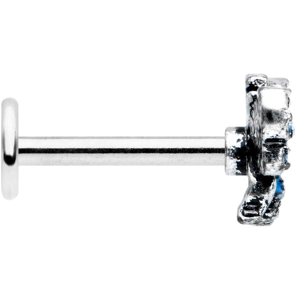 BodyCandy 16G 5/16 Textured Blue Butterfly Labret Monroe Tragus — lifestyle context