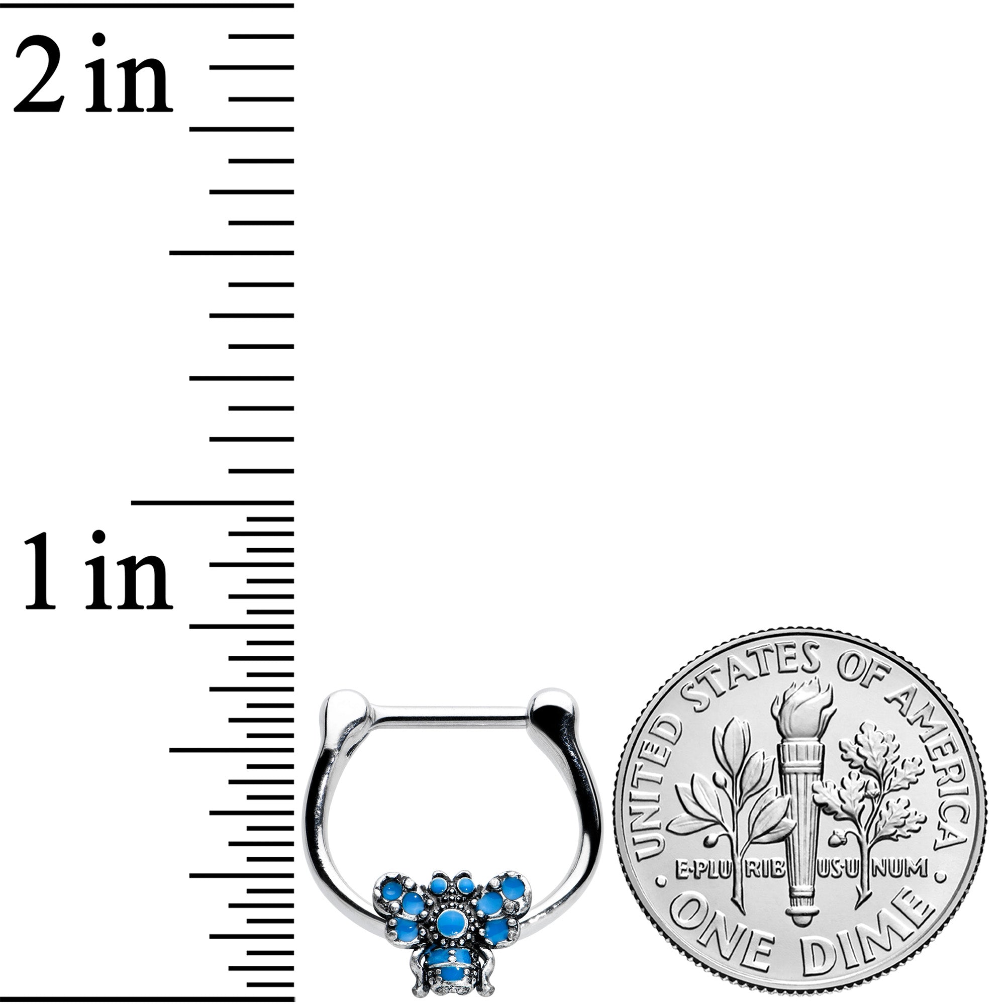 BodyCandy 16G 5/16 Textured Blue Butterfly Cartilage Clicker — lifestyle context