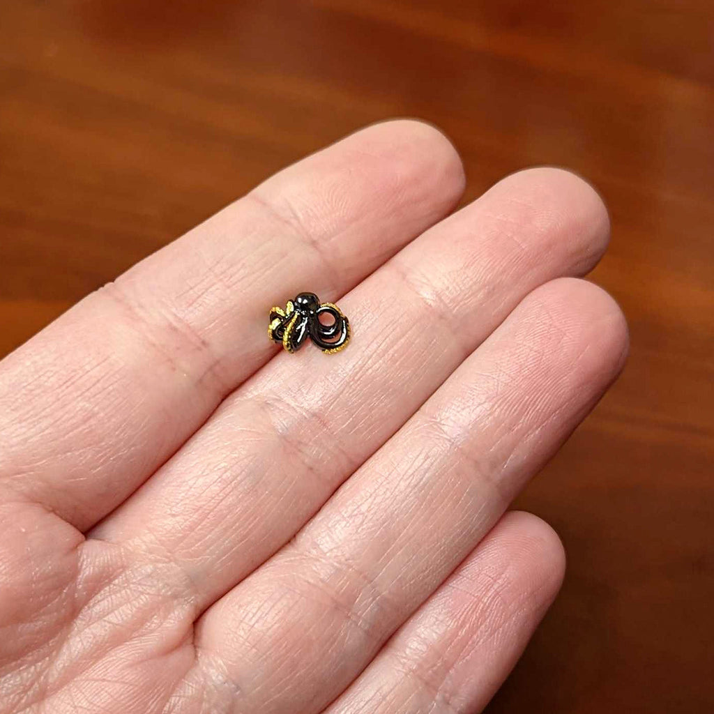 BodyCandy 16G 5/16 Black Understated Octopus Labret Monroe Tragus — alternative angle