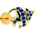 BodyCandy 16G 5/16 Gold Tone Blue Adorable Angelfish Labret Monroe Tragus — main product shot