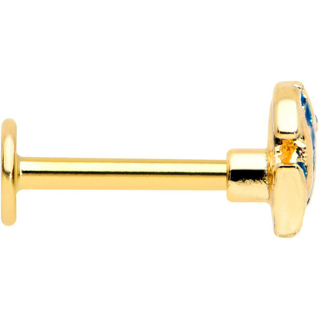 BodyCandy 16G 5/16 Gold Tone Blue Adorable Angelfish Labret Monroe Tragus — lifestyle context