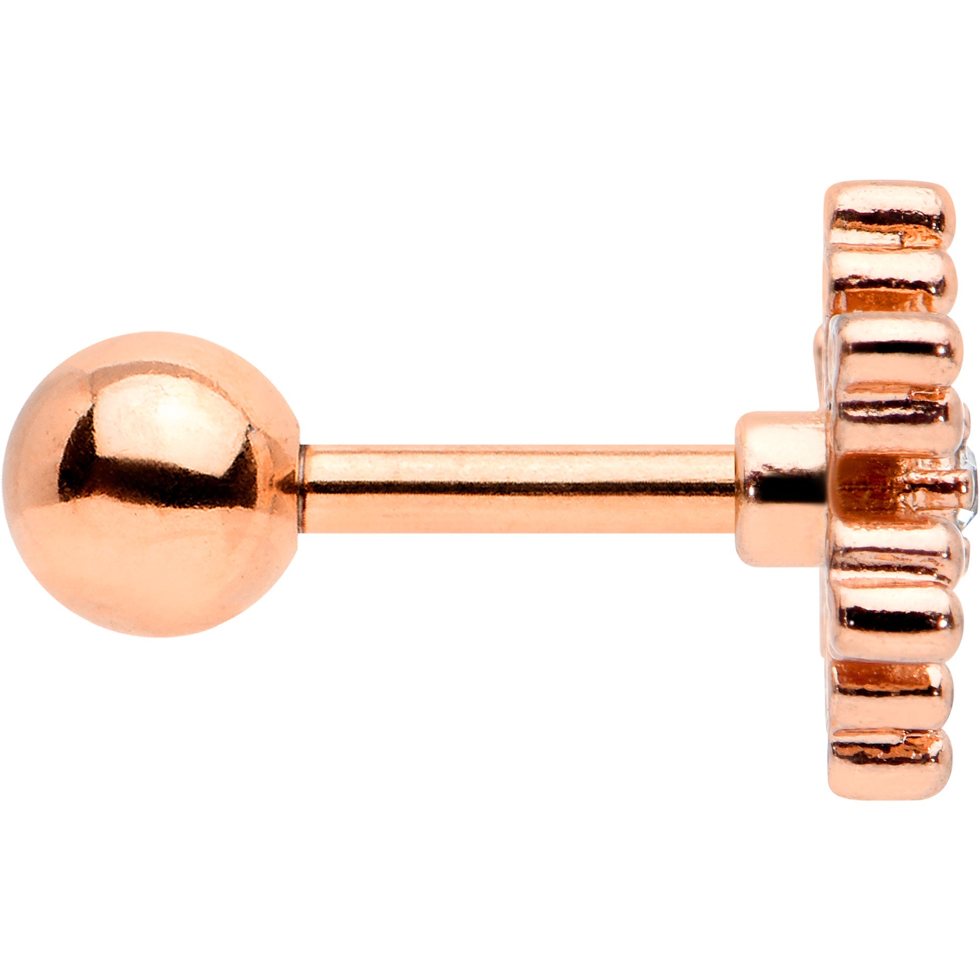 BodyCandy 16G 1/4 Clear Gem Rose Gold Tone Pretty Snowflake Cartilage Tragus — lifestyle context