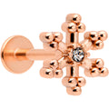 BodyCandy 16G 5/16 Clear Gem Rose Gold Tone Snowflake Labret Monroe Tragus — main product shot