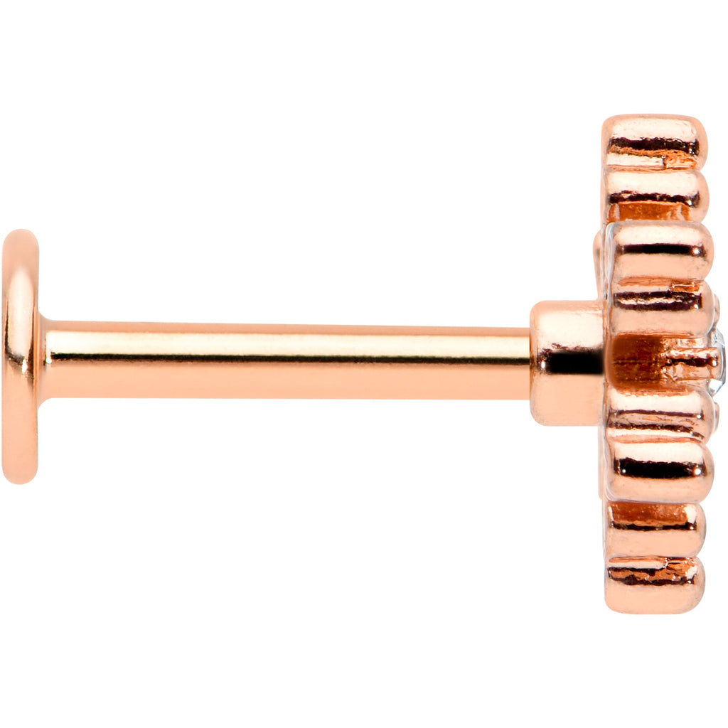 BodyCandy 16G 5/16 Clear Gem Rose Gold Tone Snowflake Labret Monroe Tragus — lifestyle context