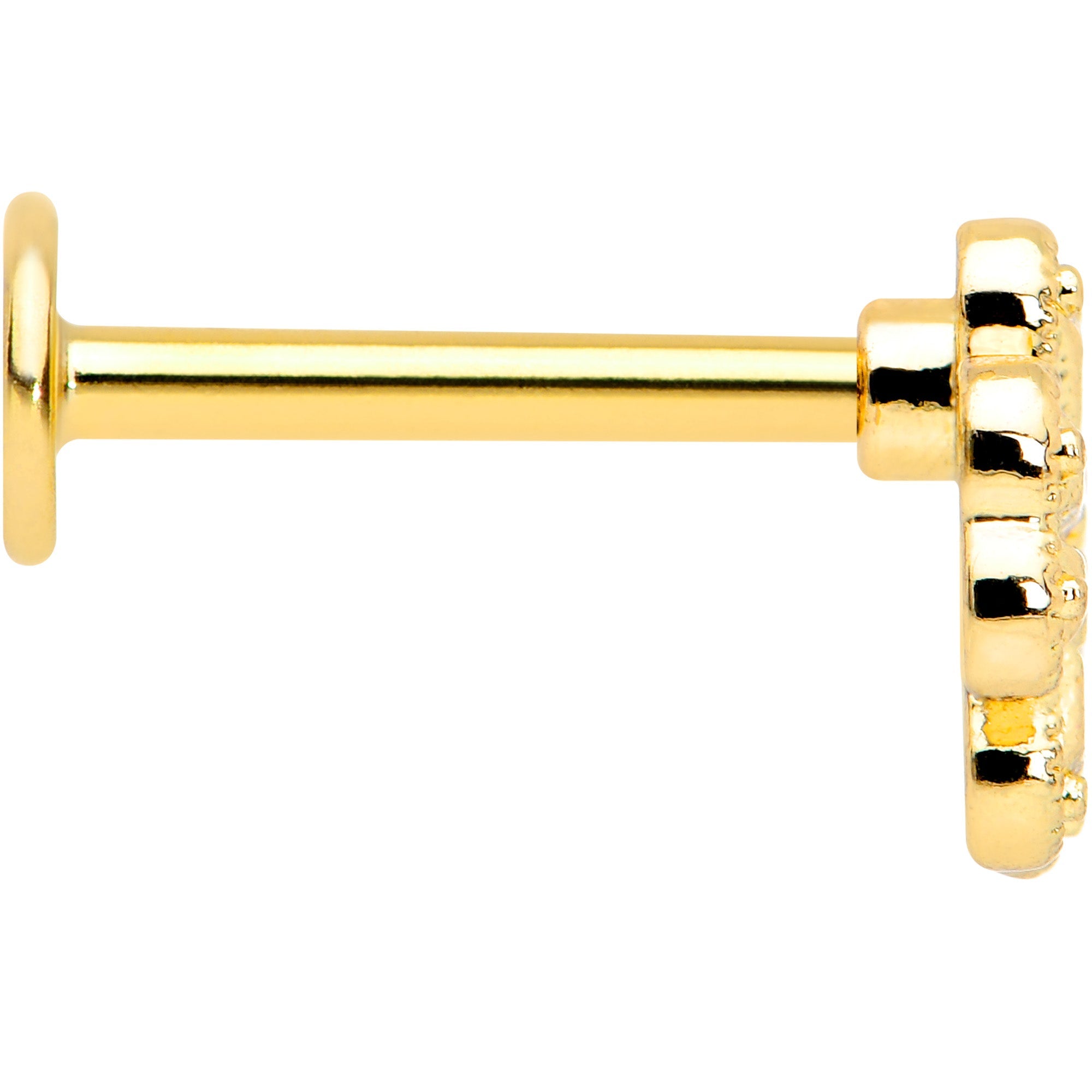 BodyCandy 16G 5/16 Yellow Gem Gold Tone Textured Cross Labret Monroe Tragus — lifestyle context